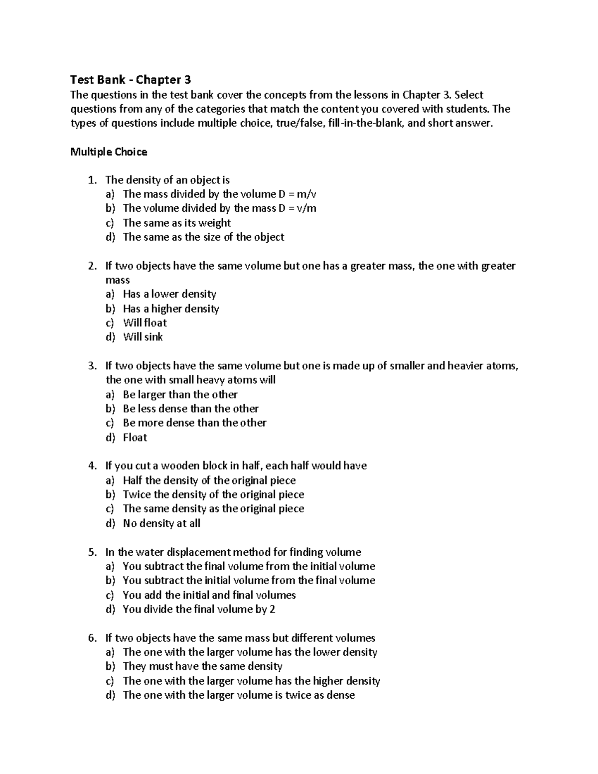 Test Bank 3 - Practice - Test Bank - Chapter 3 The Questions In The ...