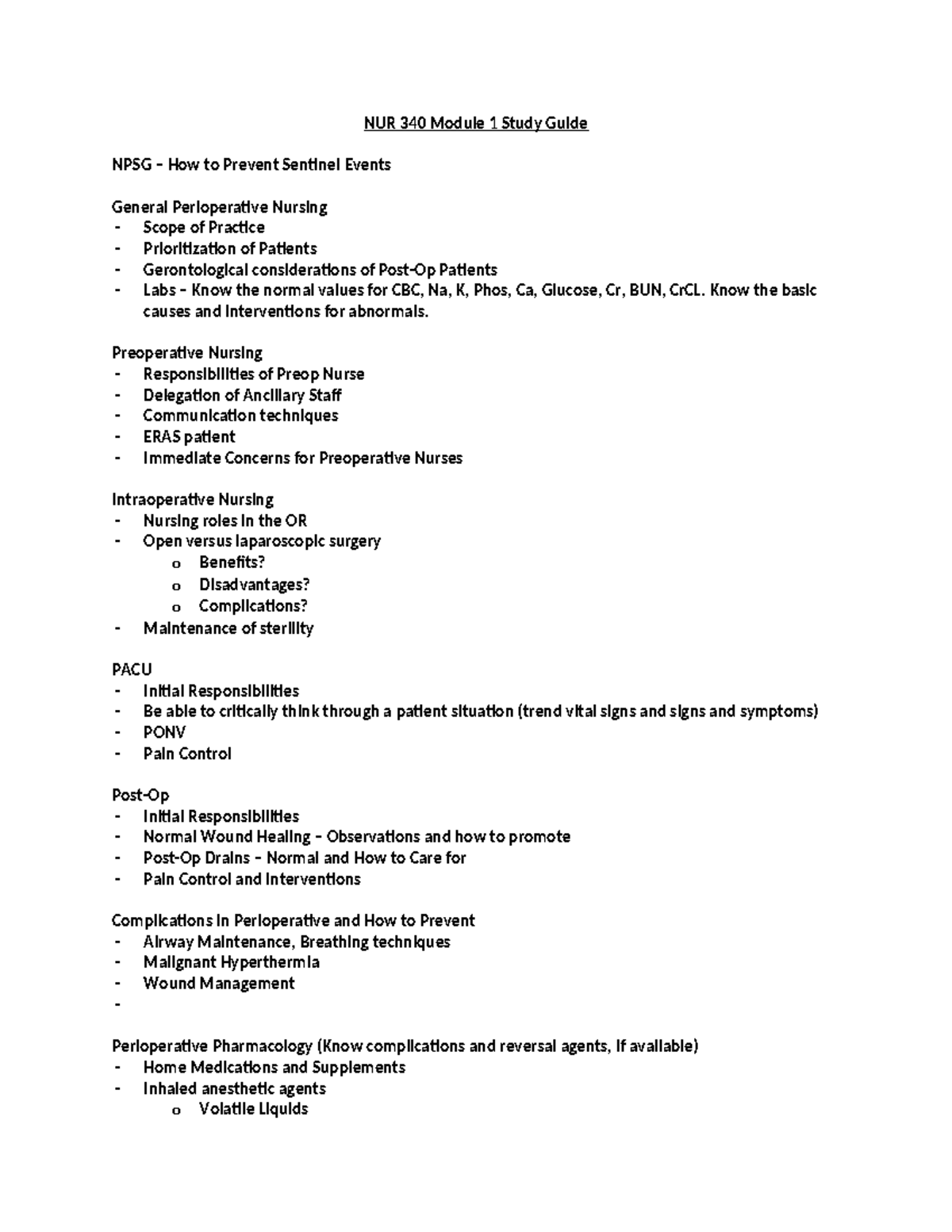 NUR 340 Module 1 Study Guide - NUR 340 Module 1 Study Guide NPSG – How ...