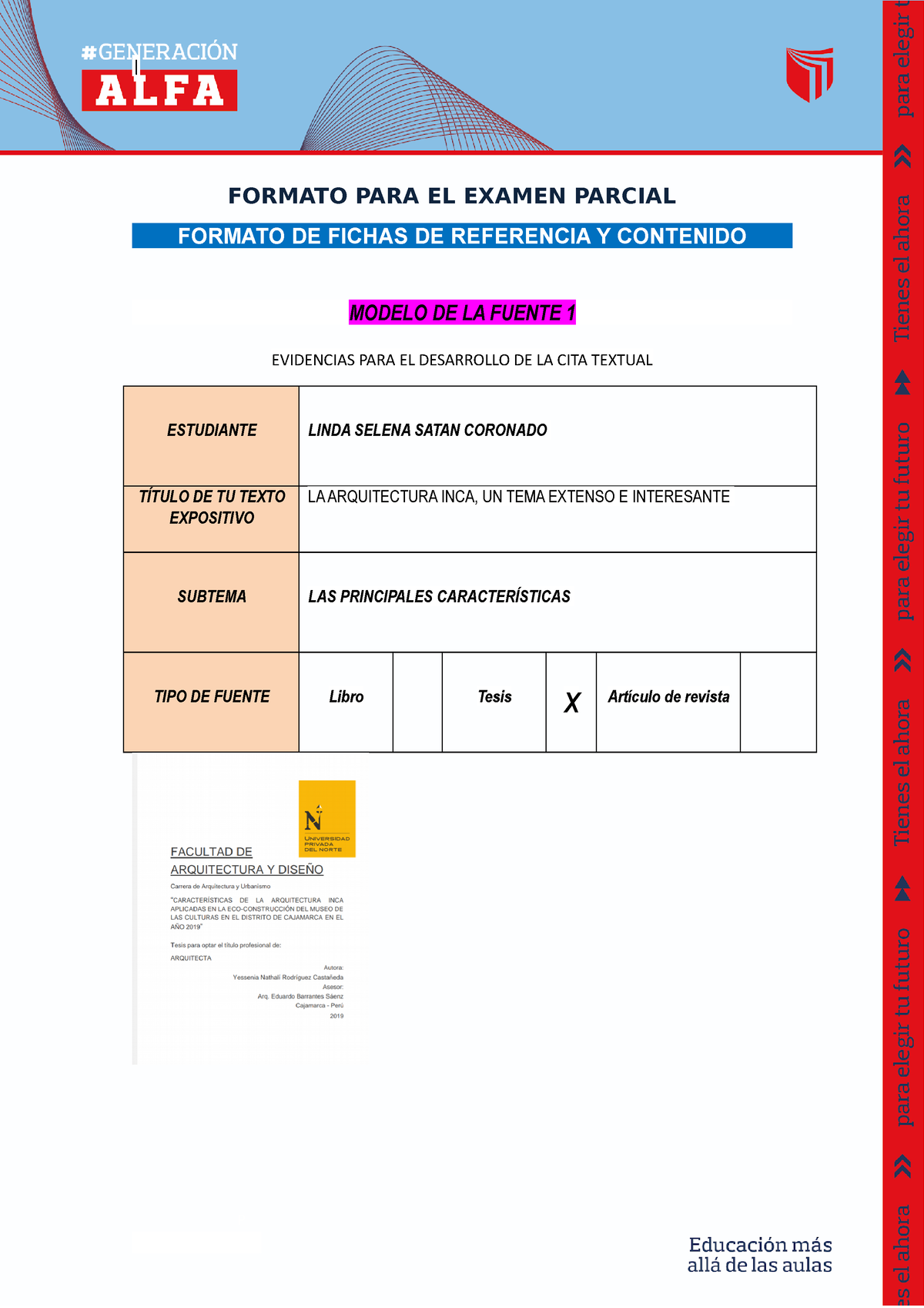 Formato PARA EL Examen Parcial - FORMATO PARA EL EXAMEN PARCIAL FORMATO ...