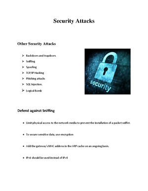 Type of Attacks part 4 - Computer and Network Security - Security ...