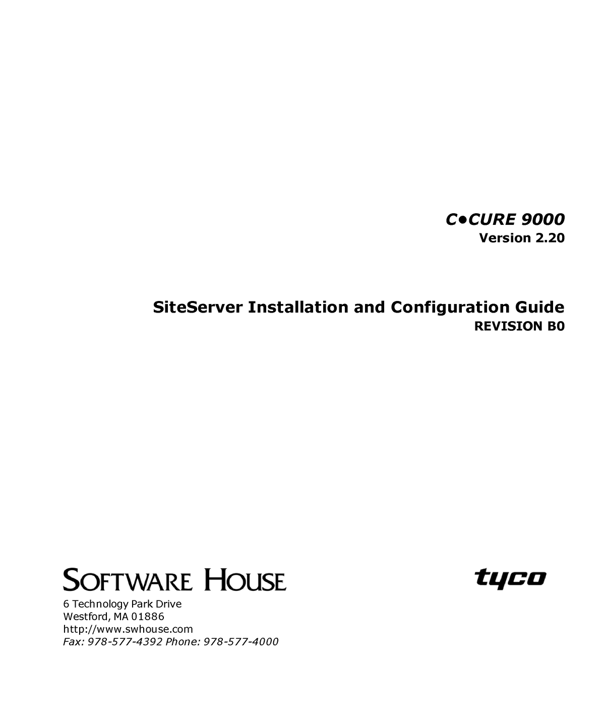 Cc9000-2 20-siteserver-install-config B0 Lt En - C•CURE 9000 Version 2 ...