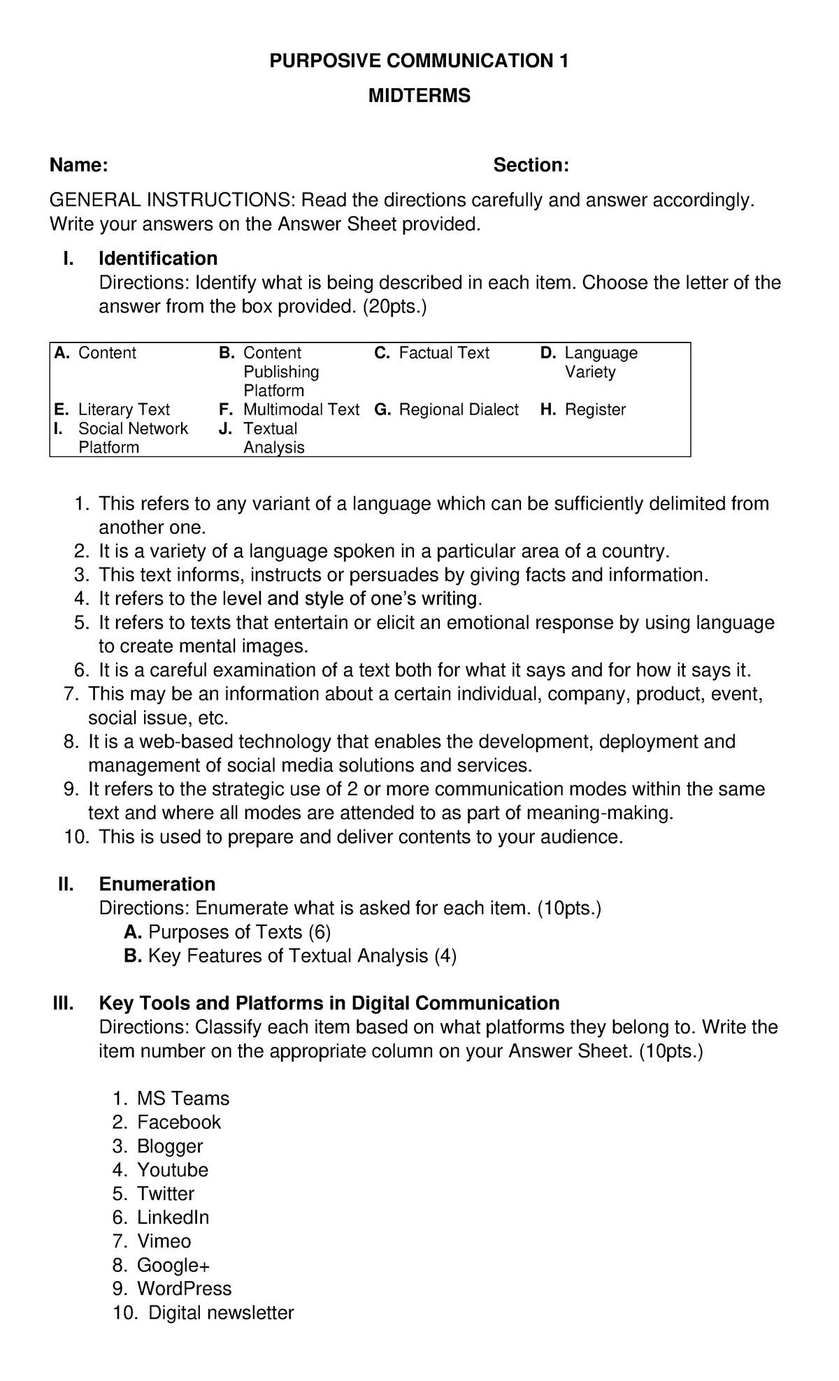 Purp Comm 1 Midterms - Lecture notes 1 - PURPOSIVE COMMUNICATION 1 ...