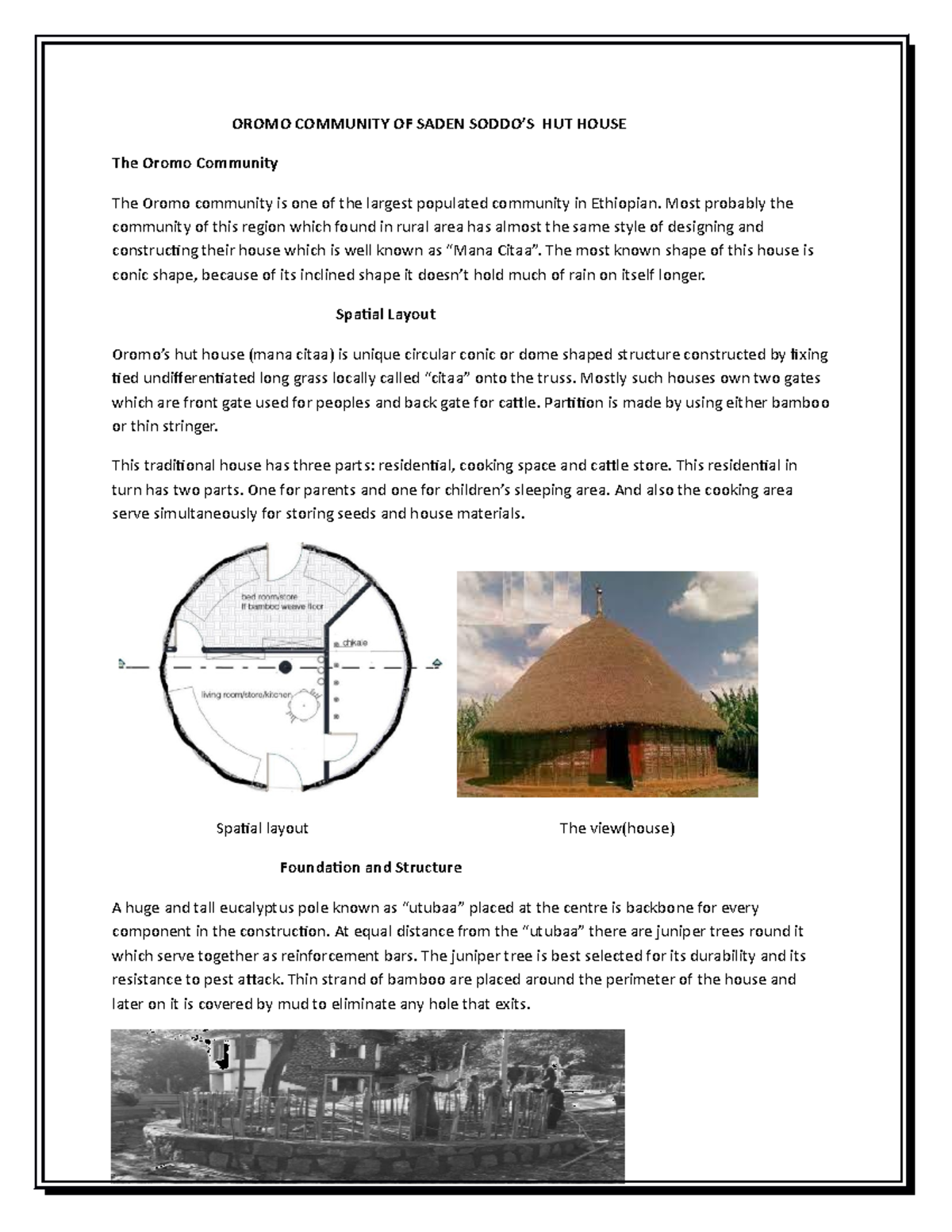 Oromo Community HUT House - OROMO COMMUNITY OF SADEN SODDO’S HUT HOUSE ...