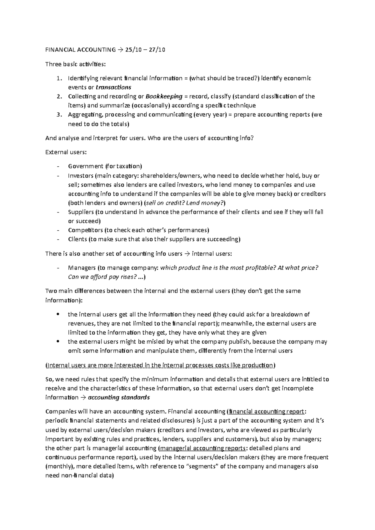 Principles of Management 2nd module pt1 - UniCatt - Studocu