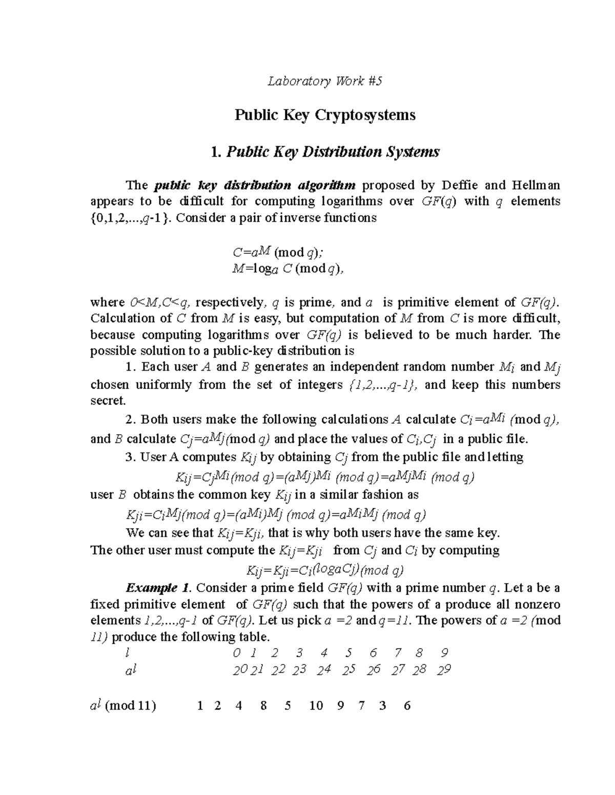 Lab5 Public Key - Notatki z wykładu 5 - Laboratory Work Public Key ...