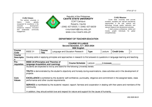 Evaluation Rubric 2024 - Republic Of The Philippines Cavite State 