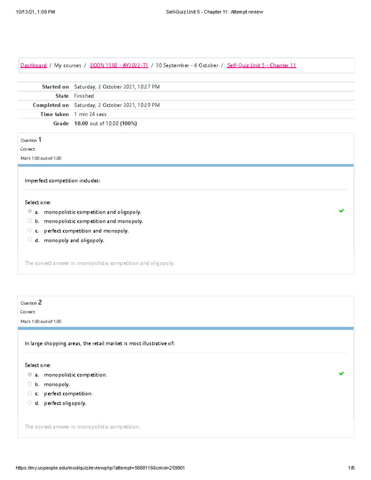 Self-Quiz Unit 5 - Chapter 11 Attempt Review - Started On Saturday, 2 ...