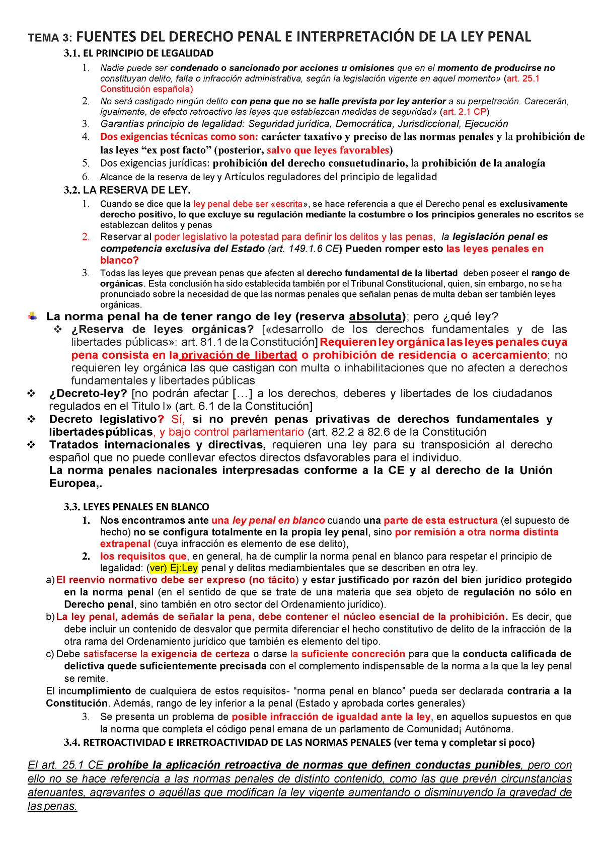 Temas 3 Y 4 Resumen TJD 2º DADE - TEMA 3: FUENTES DEL DERECHO PENAL E ...