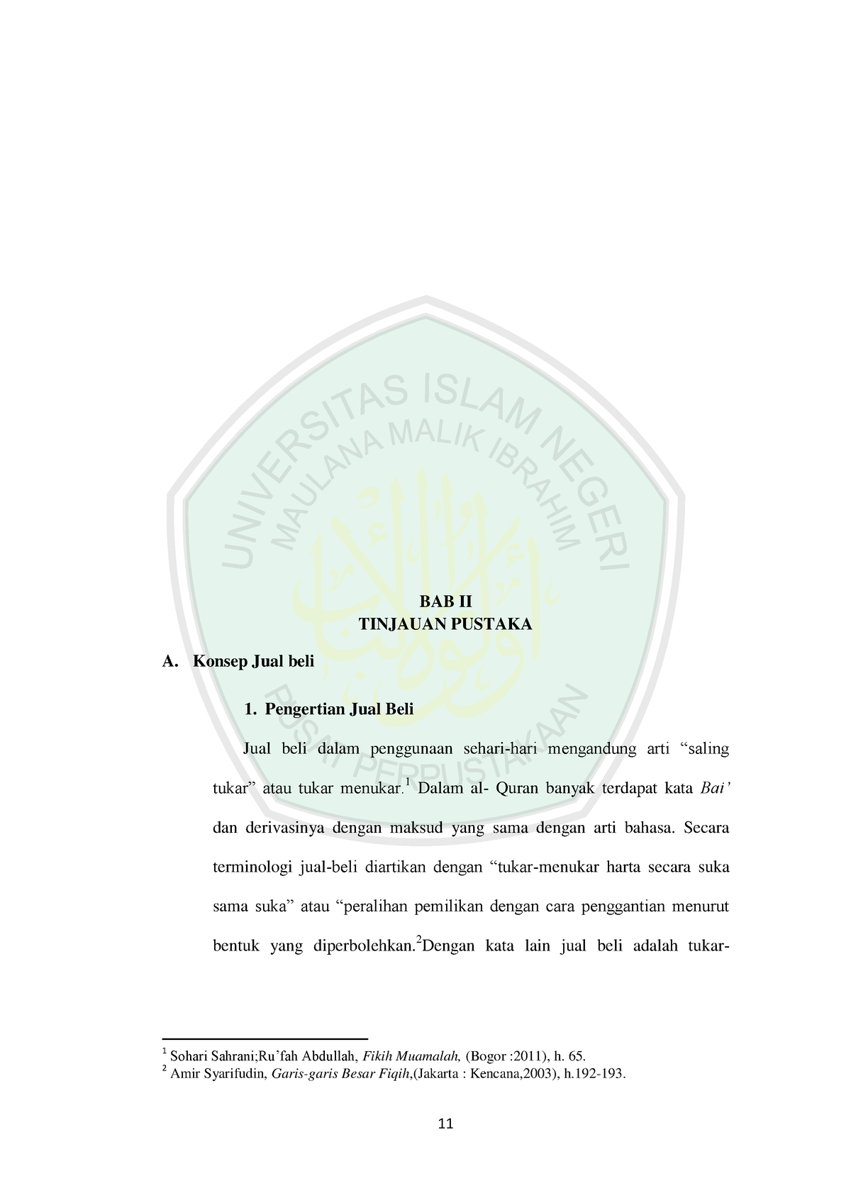 0922003 3 Bab 2 - Tugas - 11 BAB II TINJAUAN PUSTAKA A. Konsep Jual ...