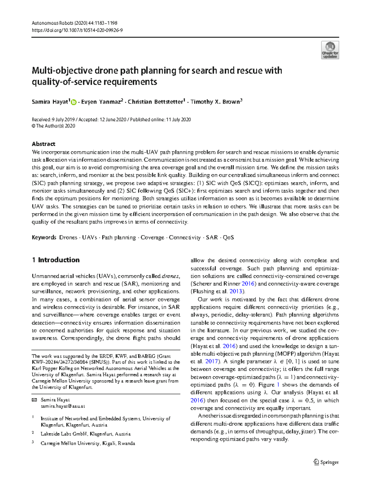 Dpp - drone path planning and algorathim - doi/10.1007/s10514-020-09926 ...
