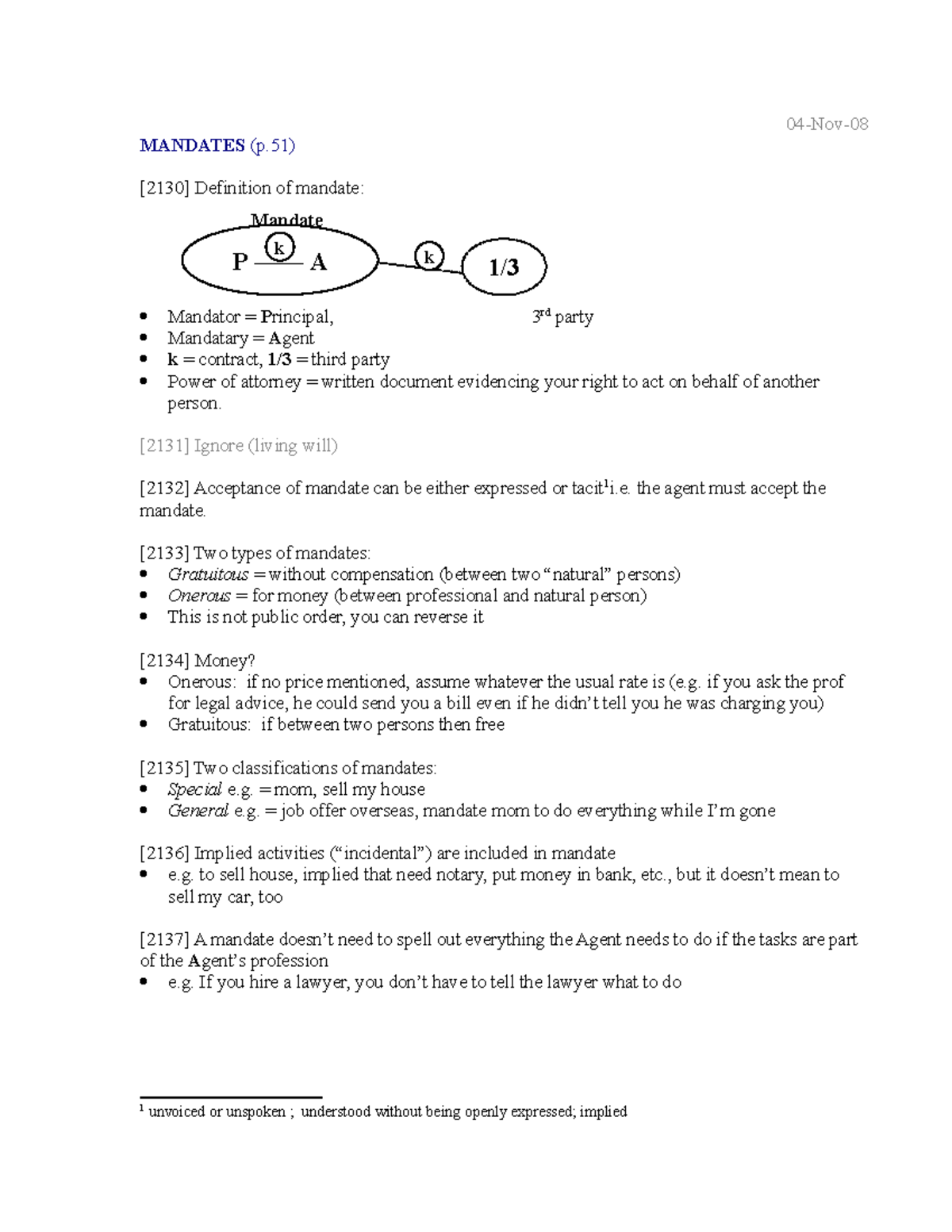 COMM 315 Final Notes Practice material 04Nov MANDATES (p) [2130] Definition of mandate