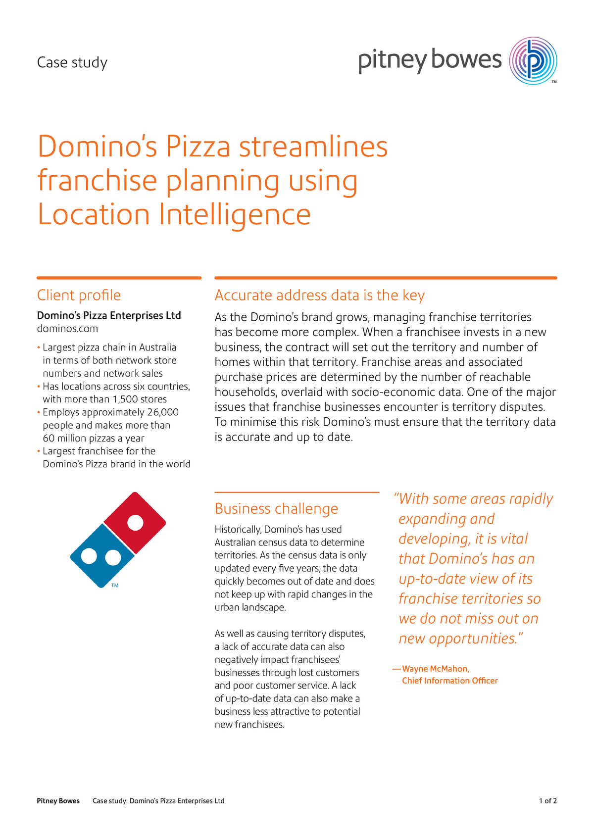 case study of domino's pizza