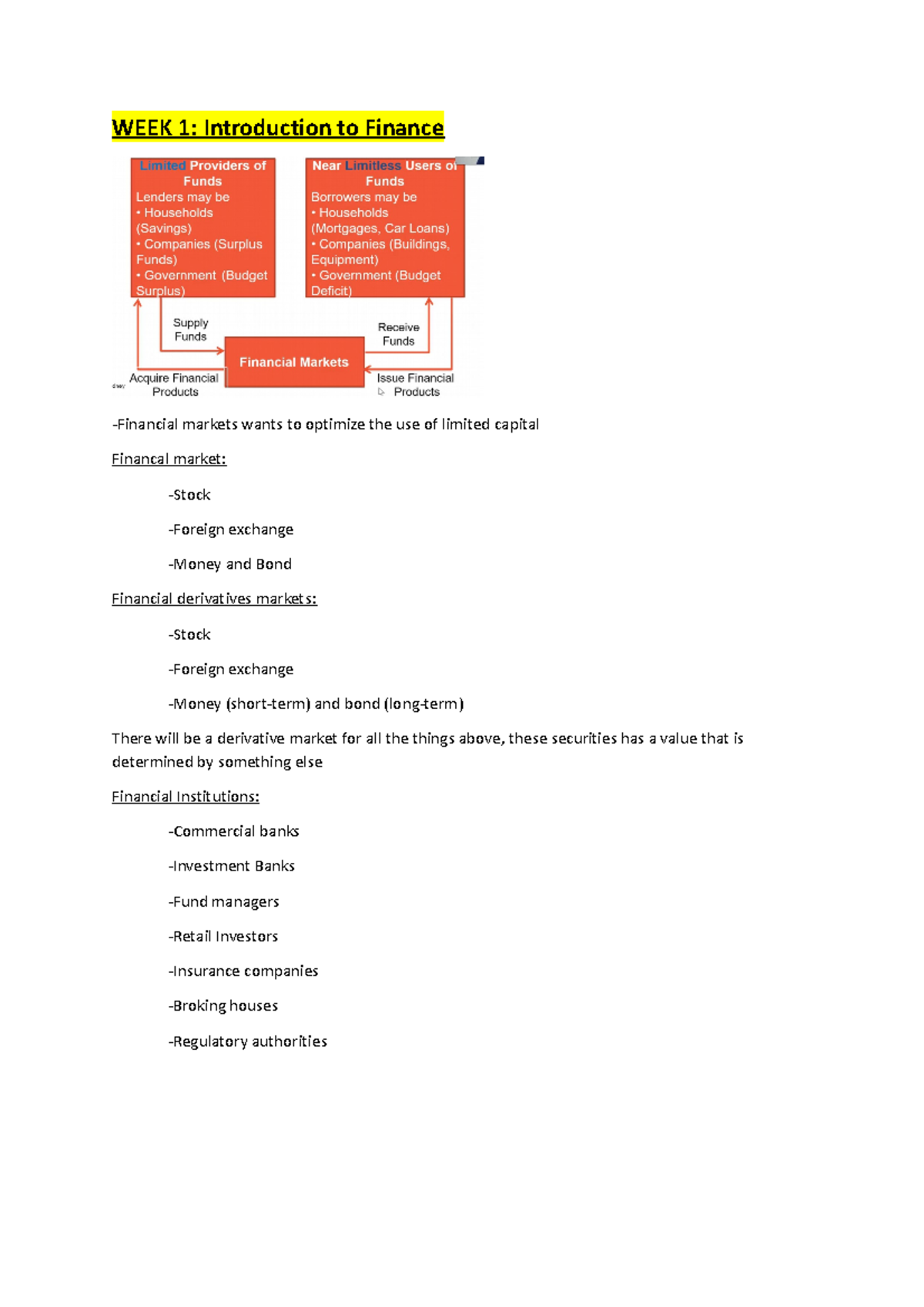Note (High distinction) - FINC2011 - USyd - Studocu