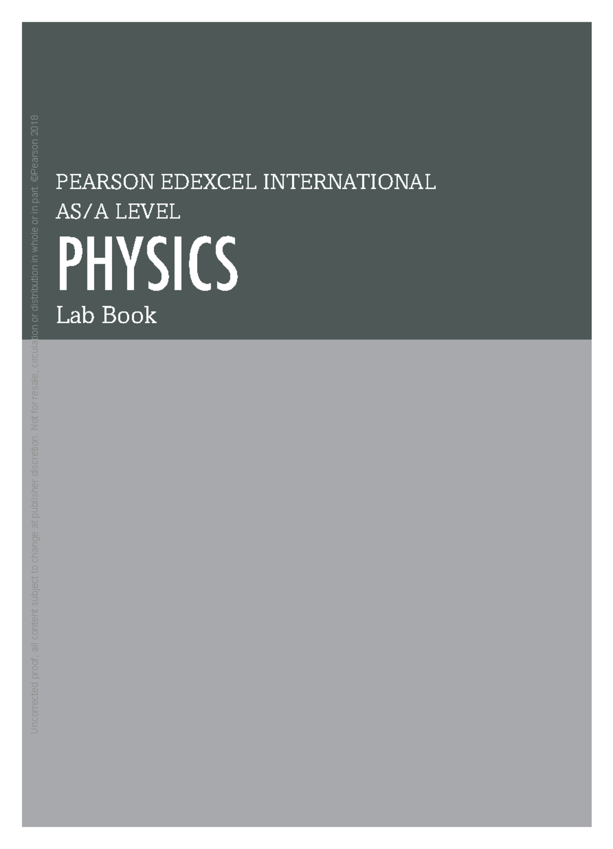 International A Level Physics Lab Book sample PEARSON EDEXCEL