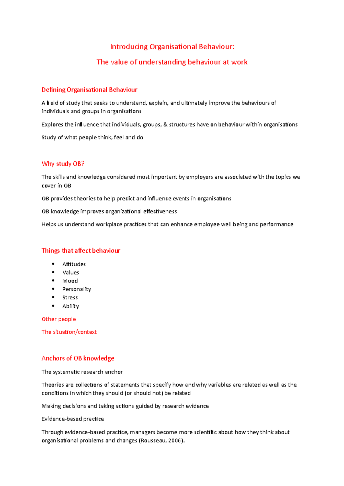 PM4022+Week+01+Lecture+01 - Introducing Organisational Behaviour: The ...