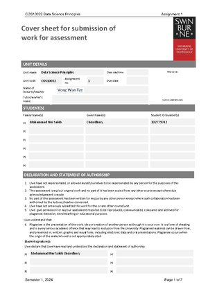 Assignment 02 2024 - Swinburne University of Technology Hawthorn Campus ...