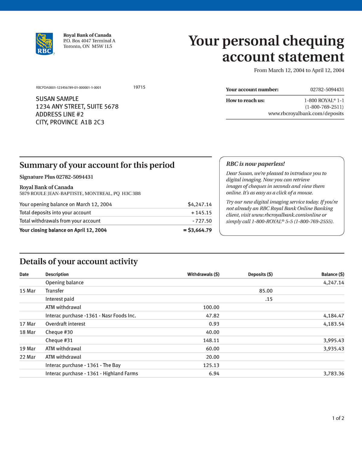 Account statement. RBC Royal Bank Statement. Банк Statement. Royal Bank of Canada Statement. Bank Statement Sample.