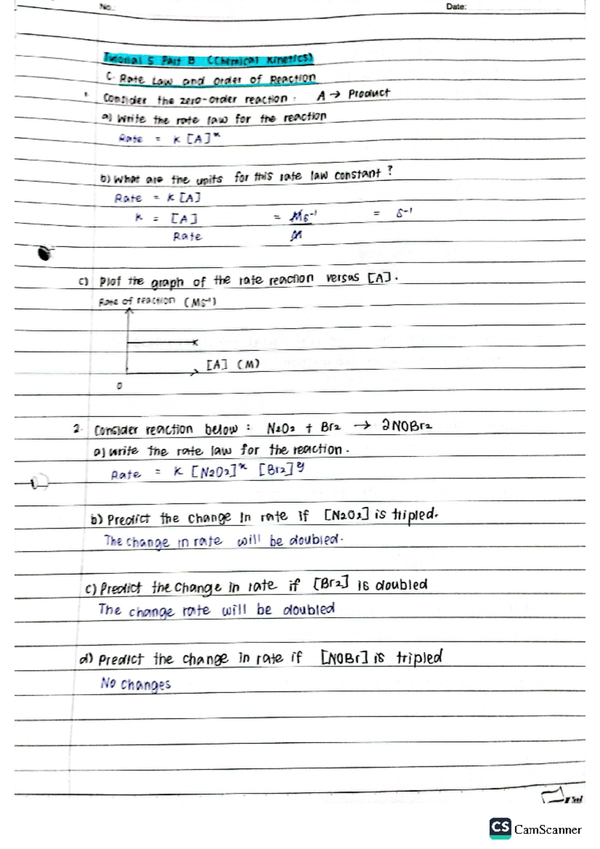 CHM271 Tutorial 5 Part B - Applied Science - Studocu