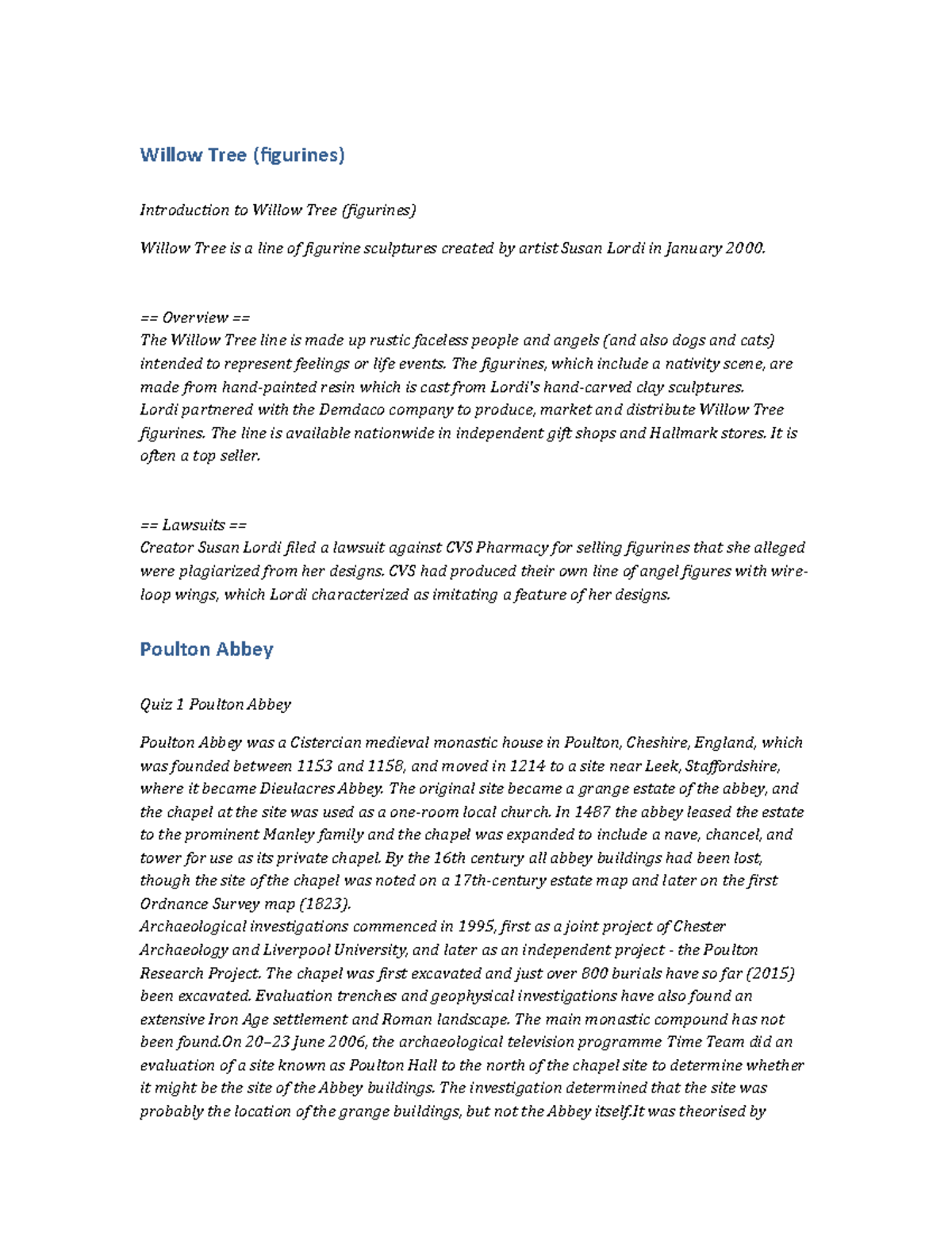 PSY167 Chapter Willow Tree (figurines) Willow Tree (figurines