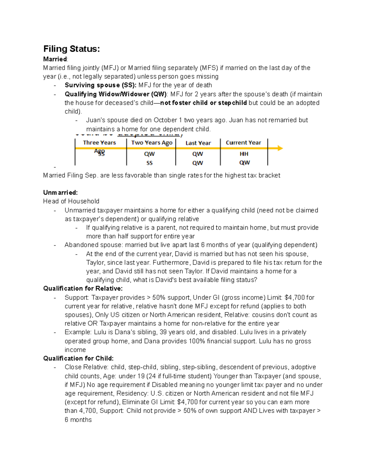 Tax Notes Filing Status Married Married filing jointly (MFJ) or