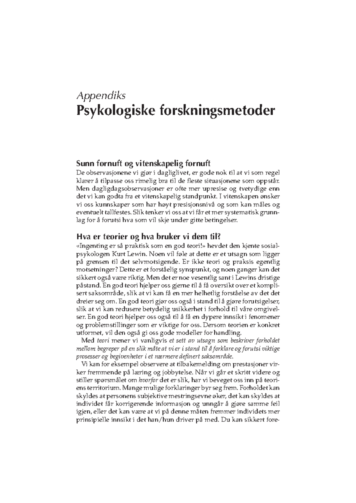 Psykologiske Forskningsmetoder - APPENDIKS – PSYKOLOGISKE ...