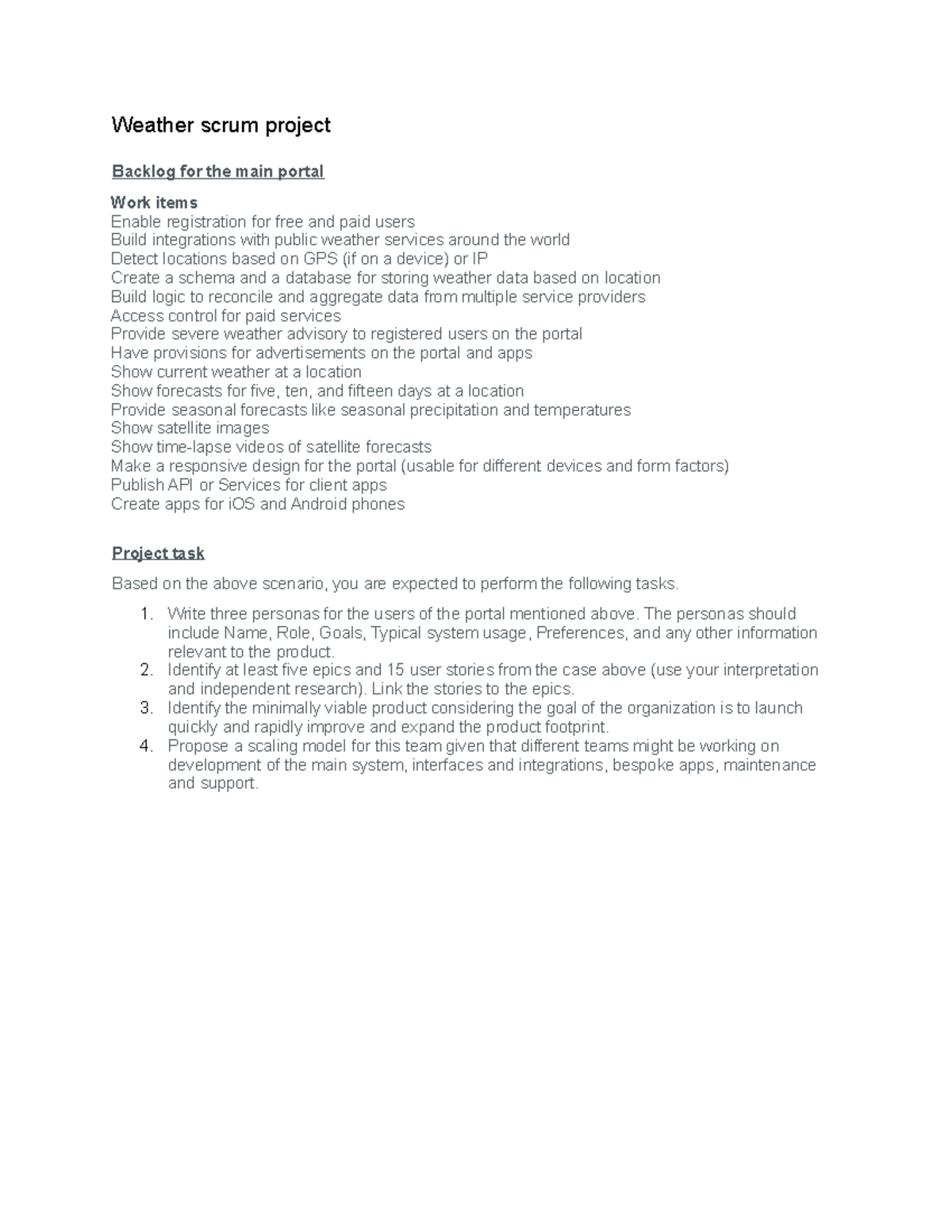 Scrum Project - dsdwcddcc - Weather scrum project Backlog for the main ...