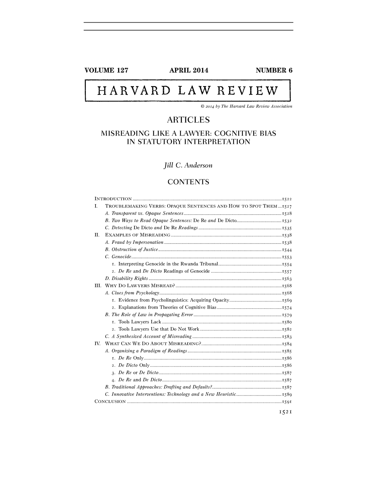 Misreading Like a Lawyer - © 2014 by The Harvard Law Review Association ...