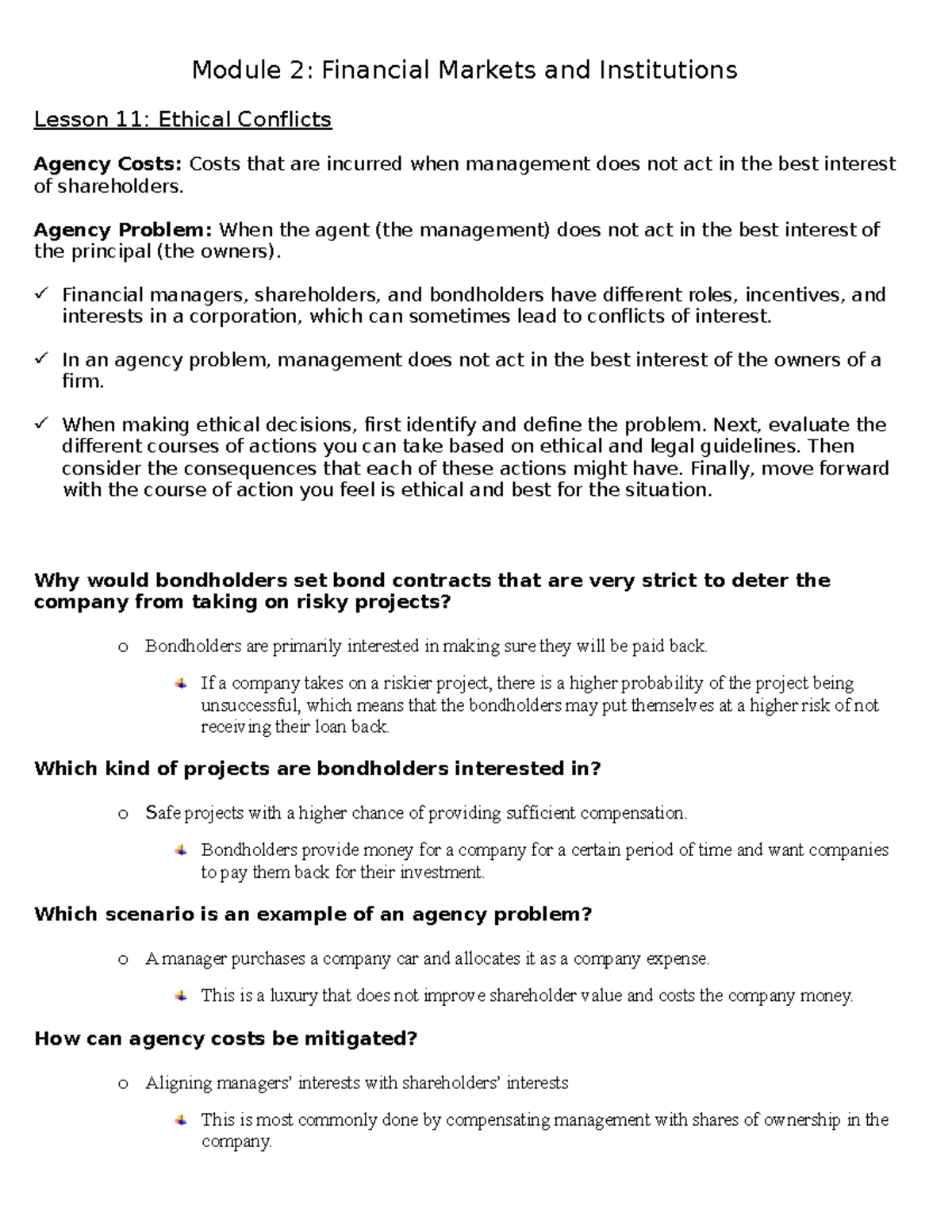 Lesson 11 Ethical Conflicts - D076 - WGU - Studocu