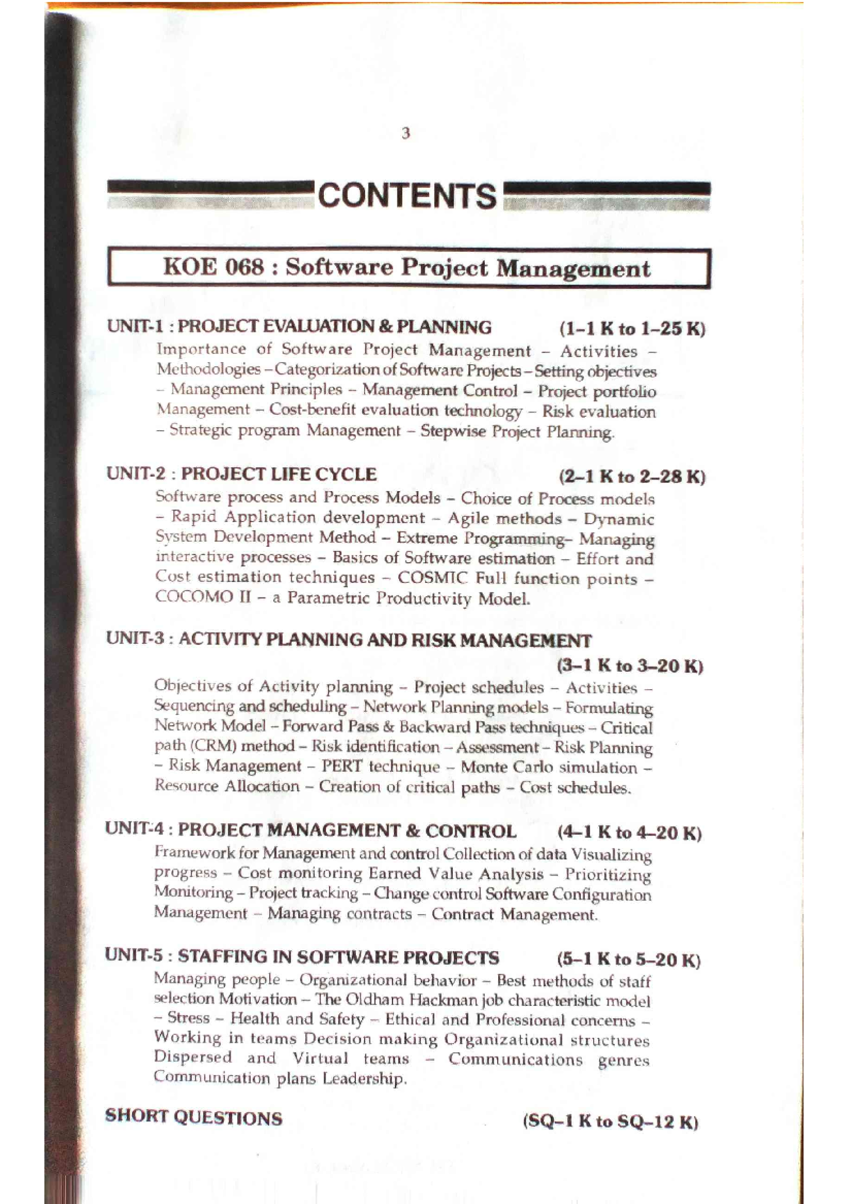 Software project management - B.tech - Studocu