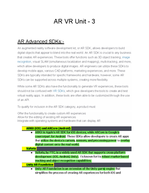 Unit-2 - Unit 2 of ArVr - Spectral colors range from the reds through ...