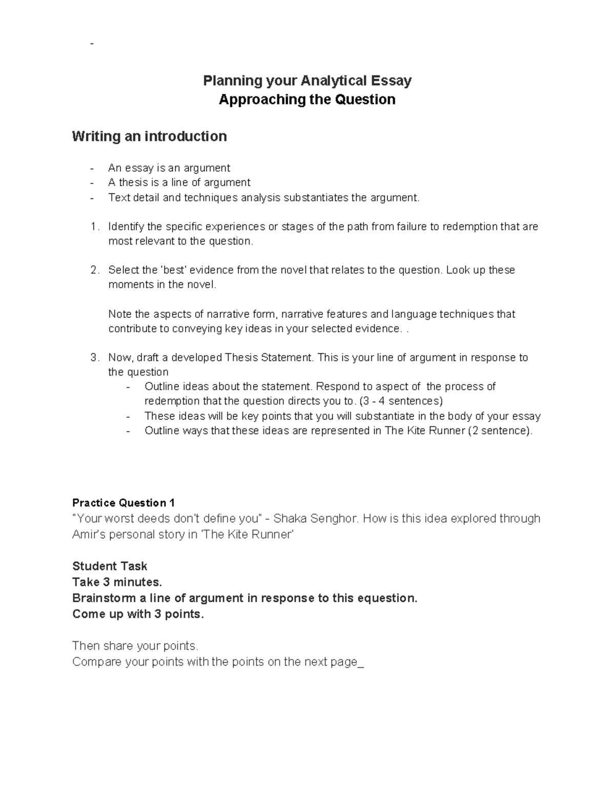1 2022 Practice Questions Planning Analysis - Planning your Analytical ...