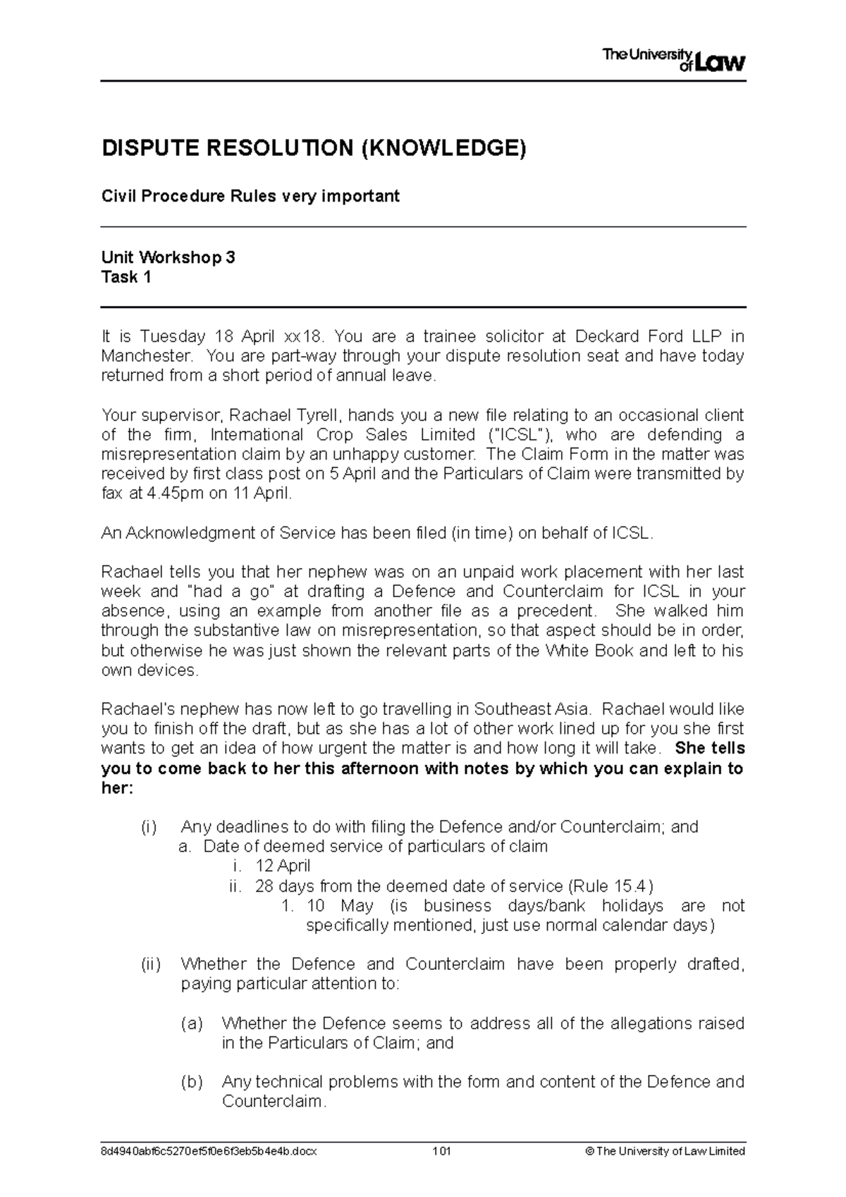 task-1-particulars-of-claim-dispute-resolution-knowledge-civil