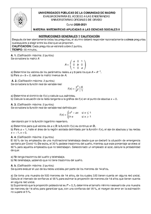 Modelo Evau - Examen - UNIVERSIDADES PÚBLICAS DE LA COMUNIDAD DE MADRID ...