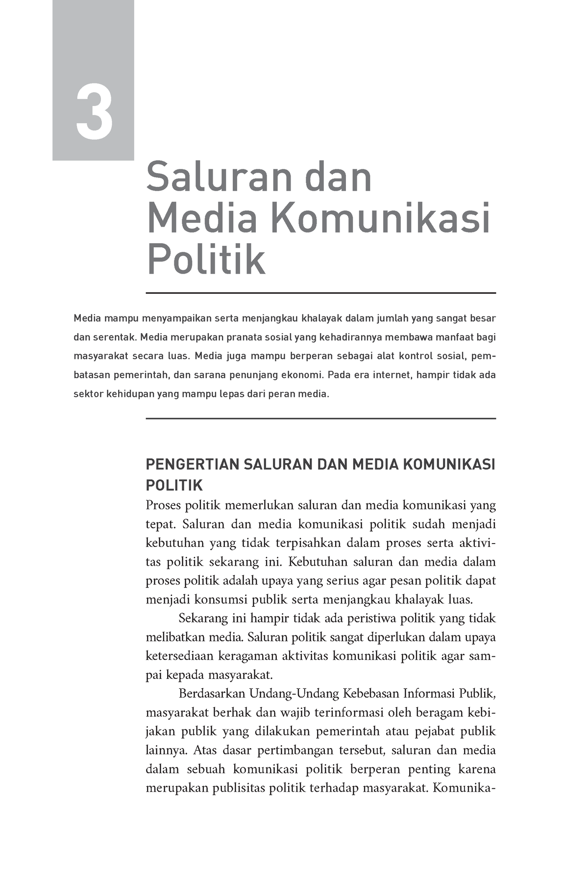 Saluran Media Komunikasi Politik Response Paper S A L U R A N D A N M