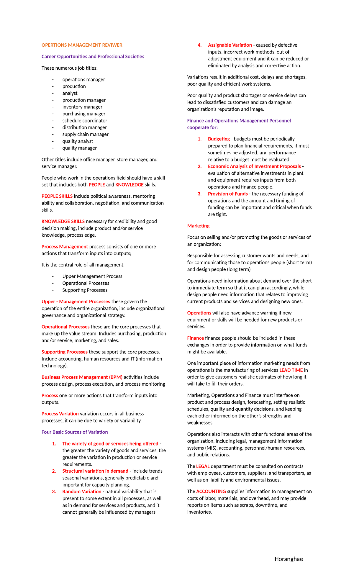 Opertions- Management- Reviwer - OPERTIONS MANAGEMENT REVIWER Career ...
