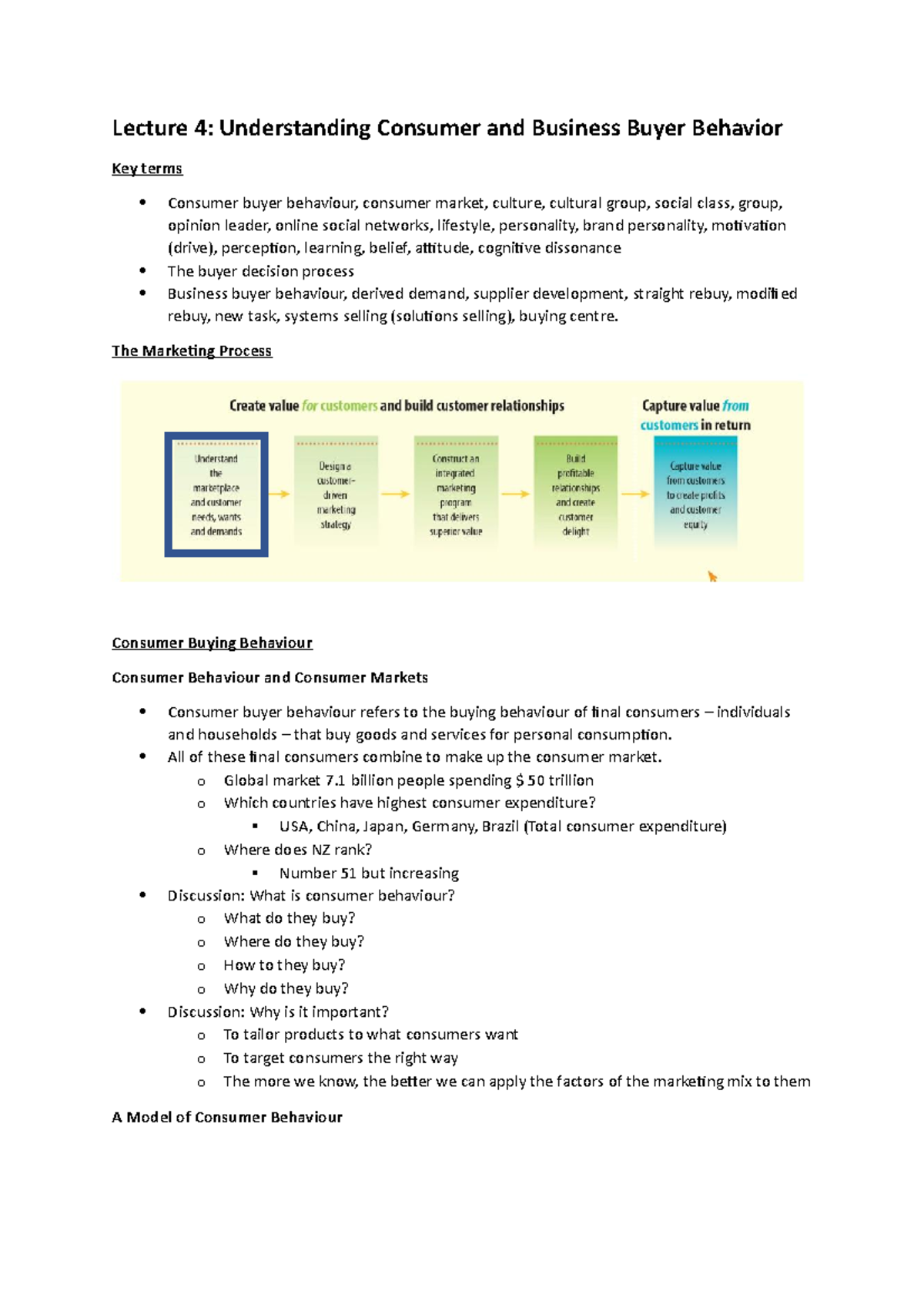 Lecture 4 Notes - Lecture 4: Understanding Consumer And Business Buyer ...