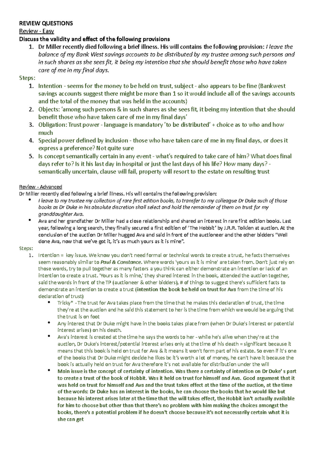 Review Questions - REVIEW QUESTIONS Review - Easy Discuss the validity ...