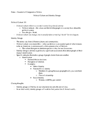 Comparative Politics - Week 1 - Notes – Essential of Comparative ...