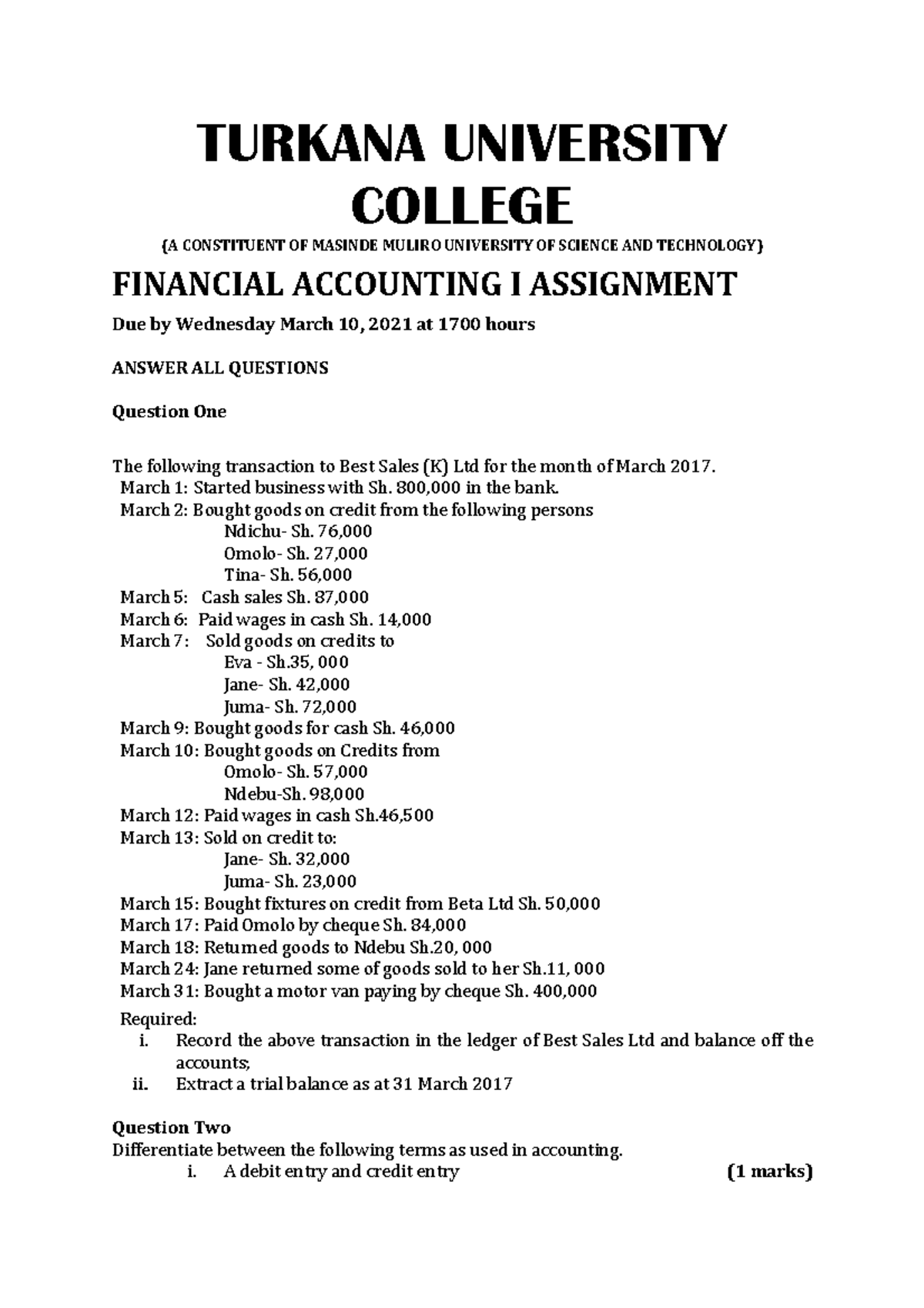 fa assignment last date