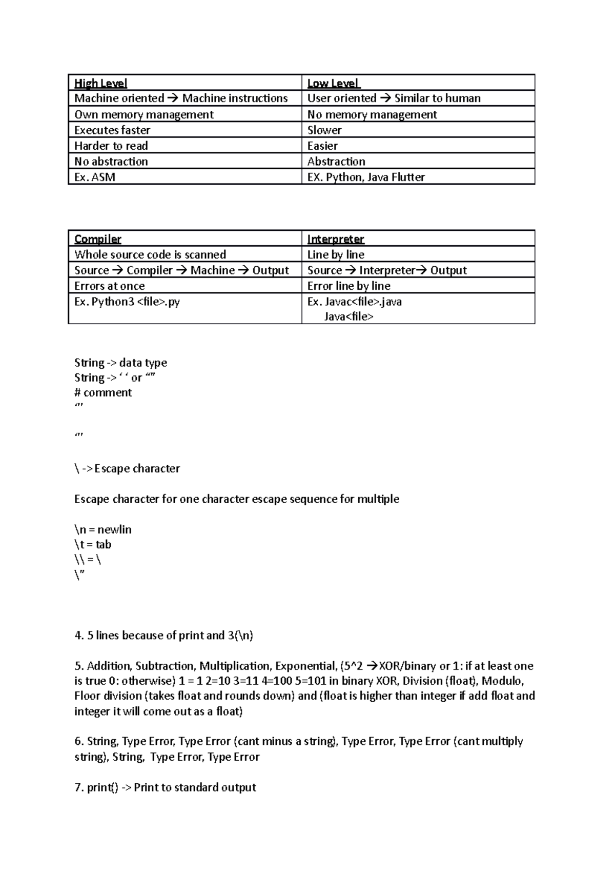 Python notes - High Level Low Level Machine oriented Machine ...