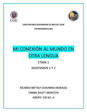 Evidencia etapa 2 - UNIVERSIDAD AUTONOMA DE NUEVO LEON PREPARATORIA ...