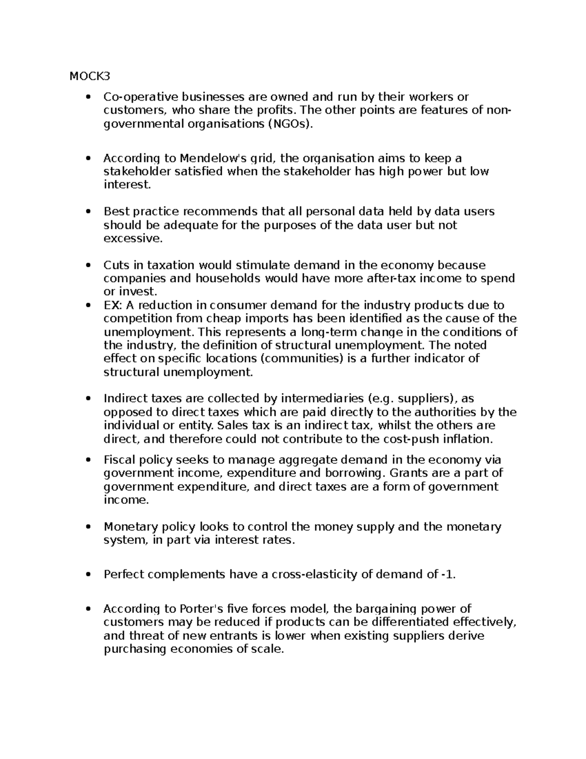 TB MOCK - NOTE - MOCK Co-operative businesses are owned and run by ...