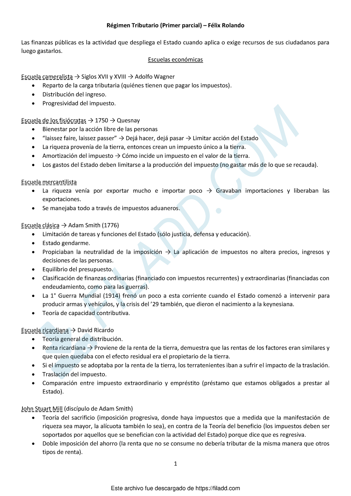 Resumen Regimen Tributario 1 Parcial - 1 Régimen Tributario (Primer ...