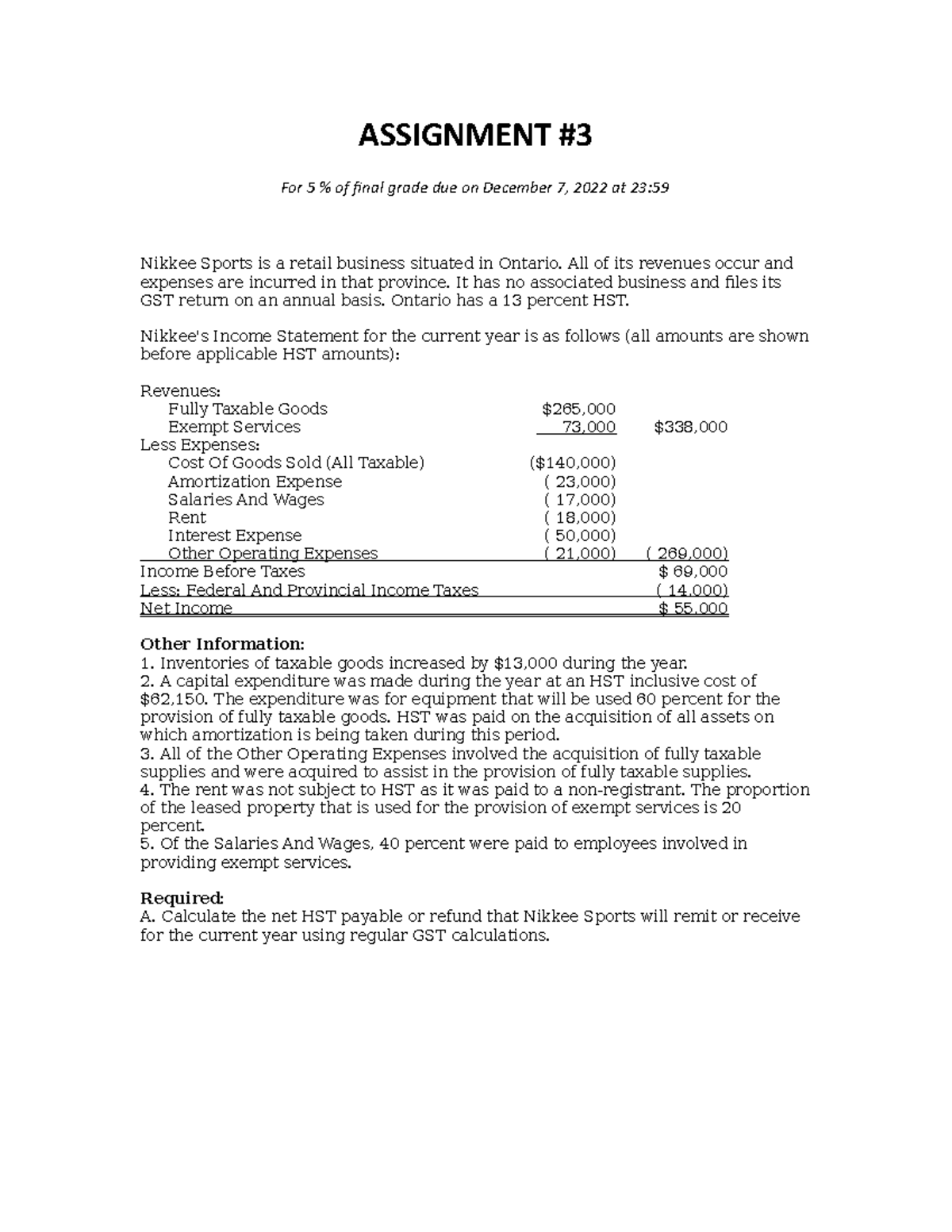 TAXATION ASSIGNMENT ANSWERS visual data 5