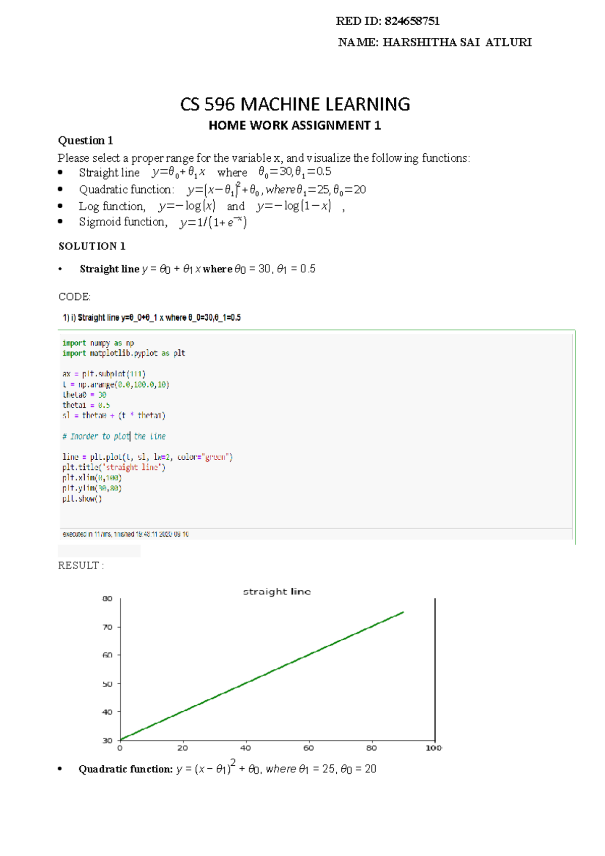 HA1 Solution - Assignment solved - NAME: HARSHITHA SAI ATLURI CS 596 ...