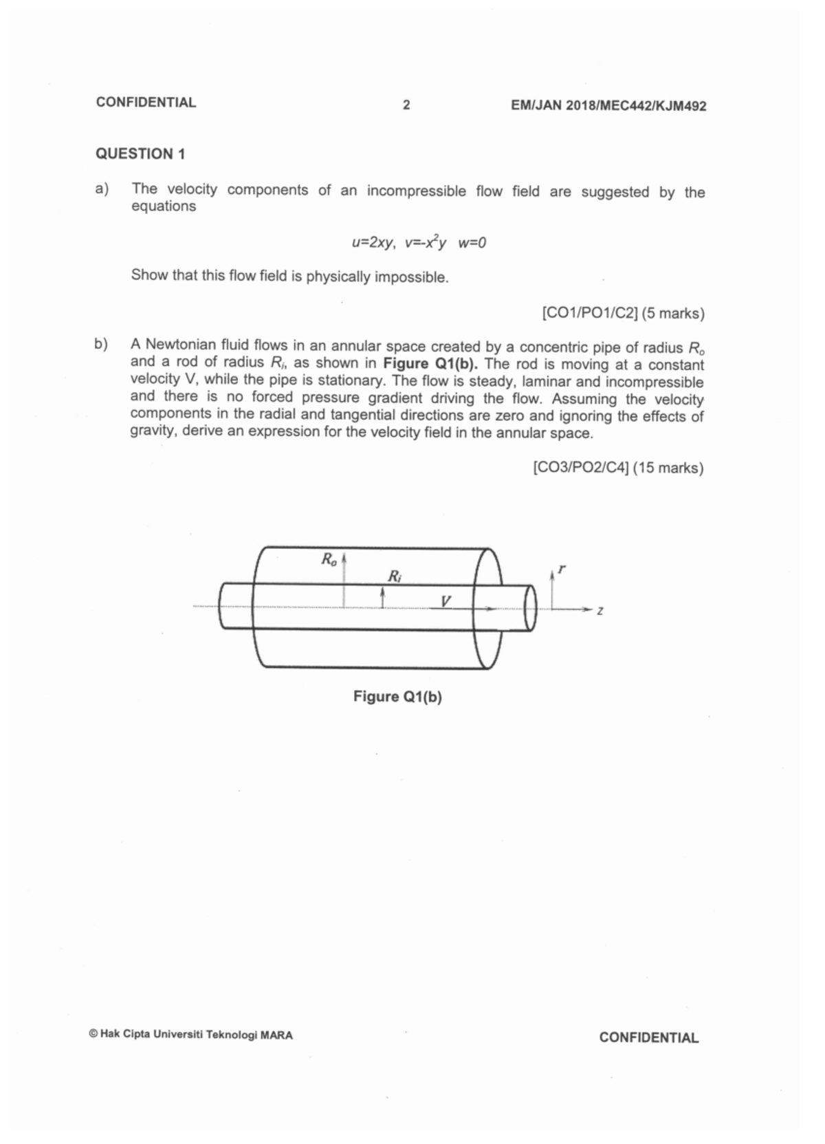 CH1 JAN2018 - Test Paper - Fluid Mechanic 2 - Studocu