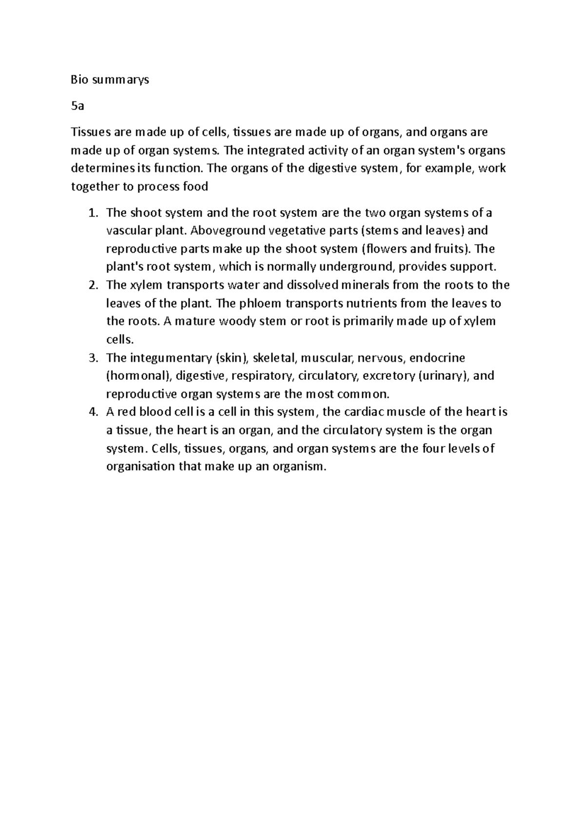 Bio summarys a - activity in which one exerts strength or faculties to ...