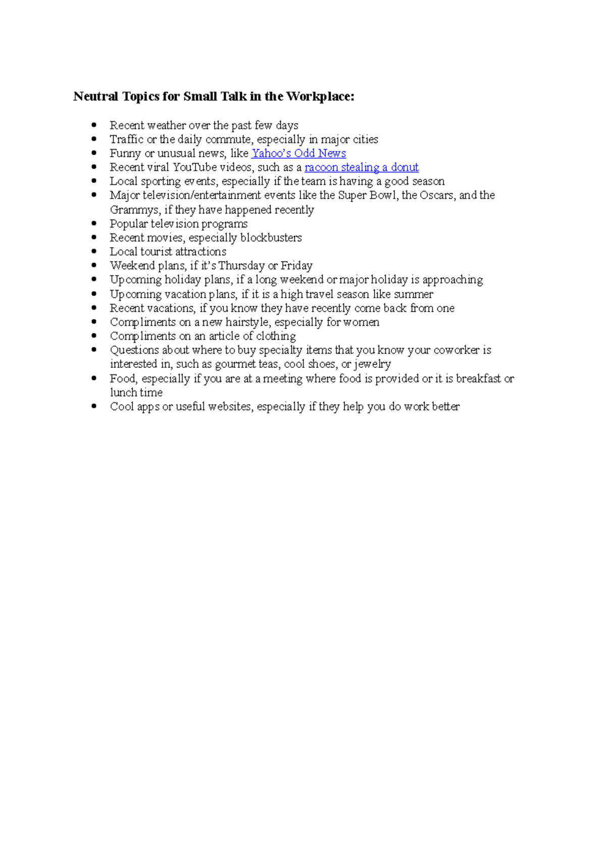 What Is Small Talk - Neutral Topics for Small Talk in the Workplace ...