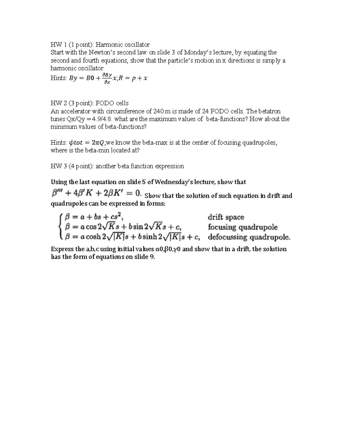 Assignment 4 - Harmonic oscillator - HW 1 (1 point): Harmonic ...