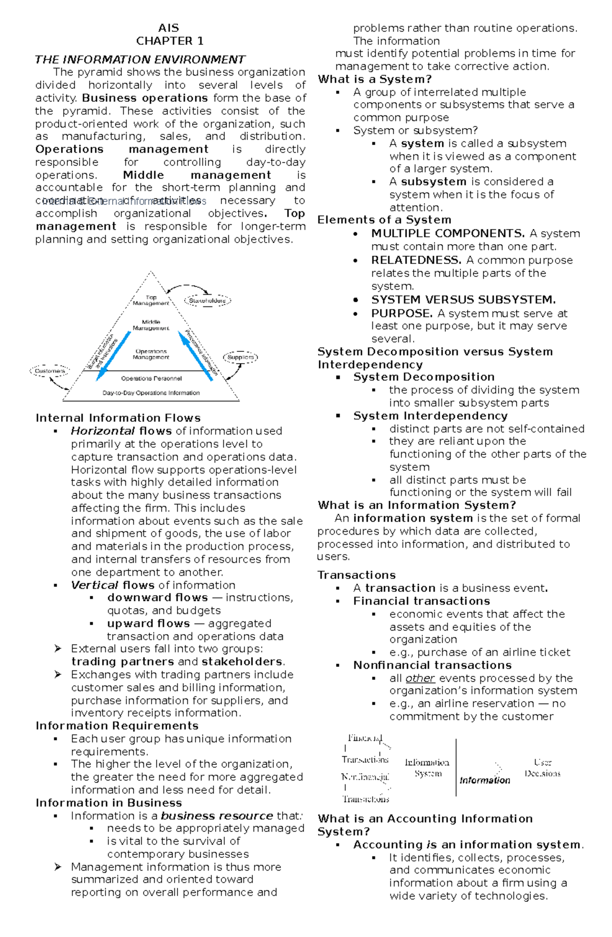 429493730 James HALL AIS - AIS CHAPTER 1 THE INFORMATION ENVIRONMENT ...
